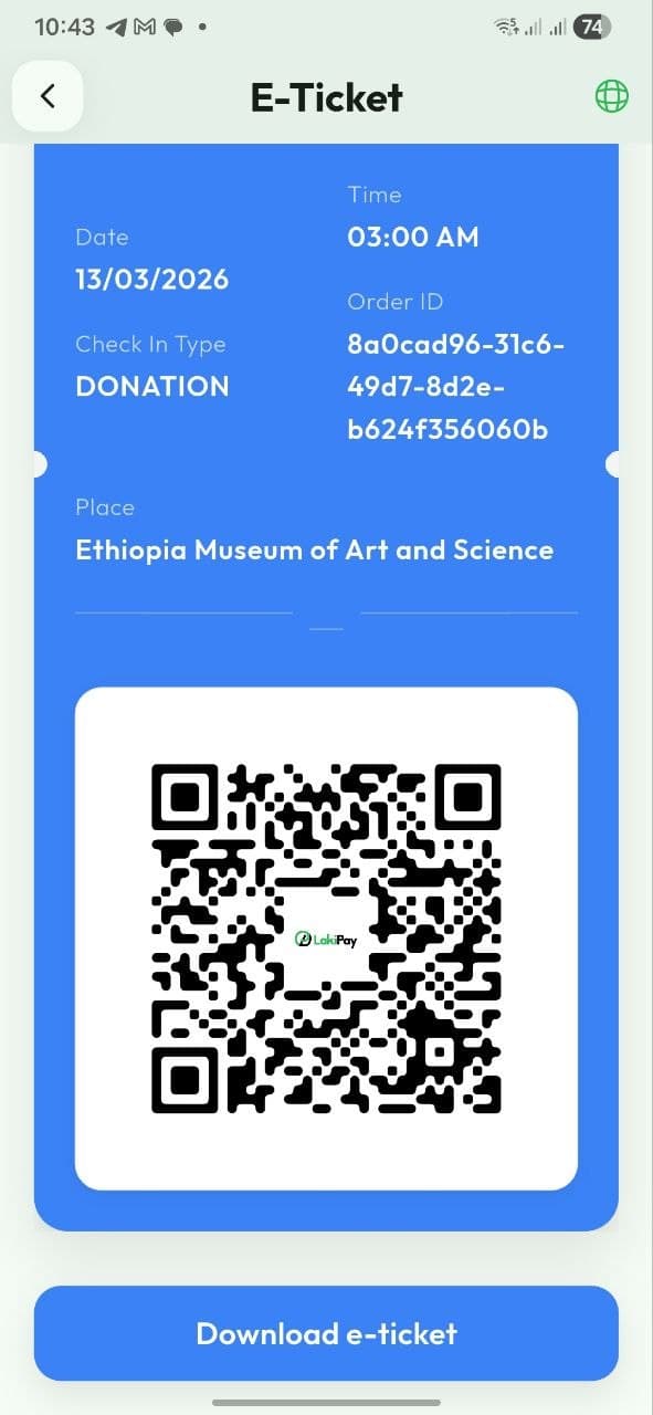 Event ticket being scanned