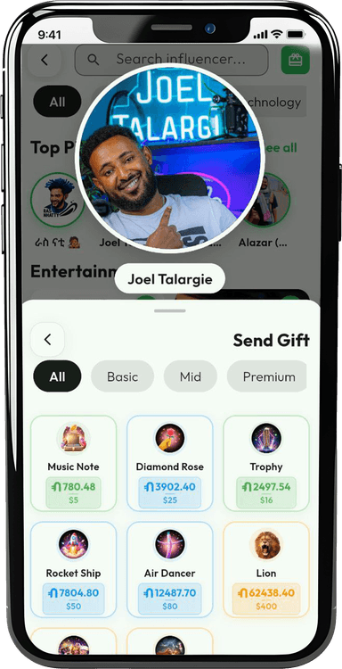 Gifter redemption phone screen