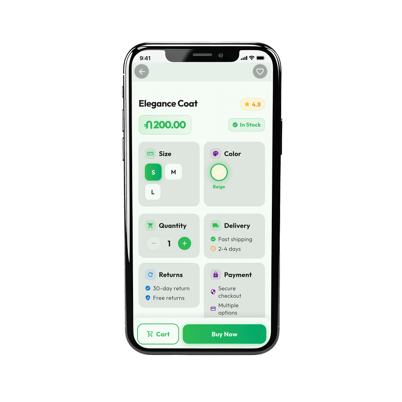 Merchant detail dashboard view